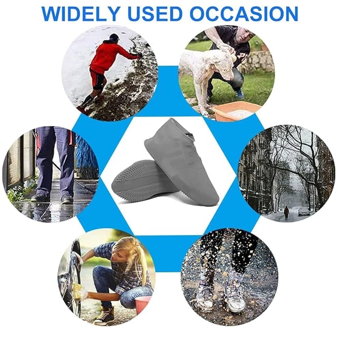 Silicone Waterproof Shoe Covers – Anti-Slip, Foldable & Reusable (M/L Size) | Safamart