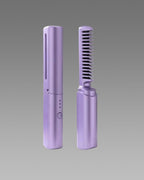 Portable Wireless Hair Straightener Comb for Men & Women | USB Rechargeable | Purple