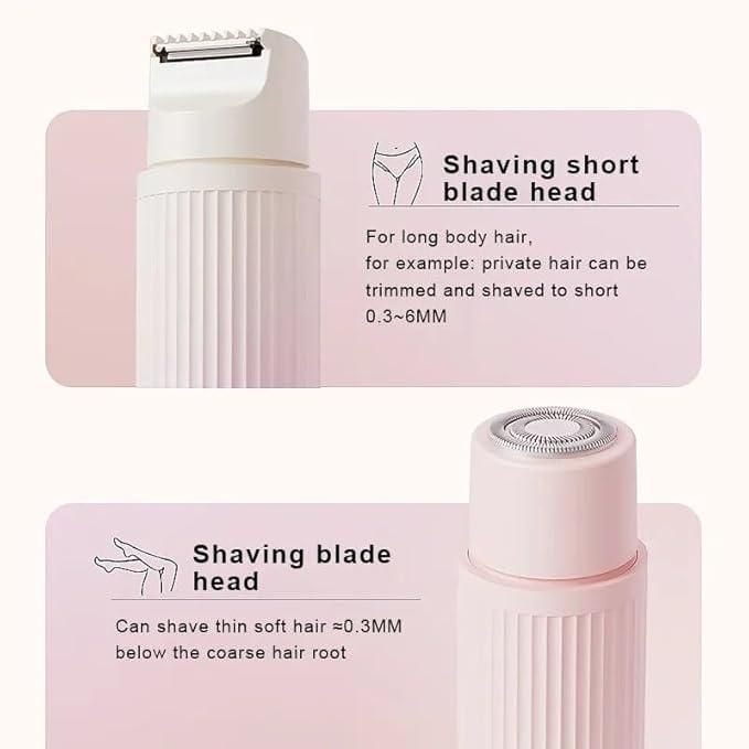 Electric Razor for Women – Dual Head Painless Hair Trimmer for Underarms, Bikini Line & Legs