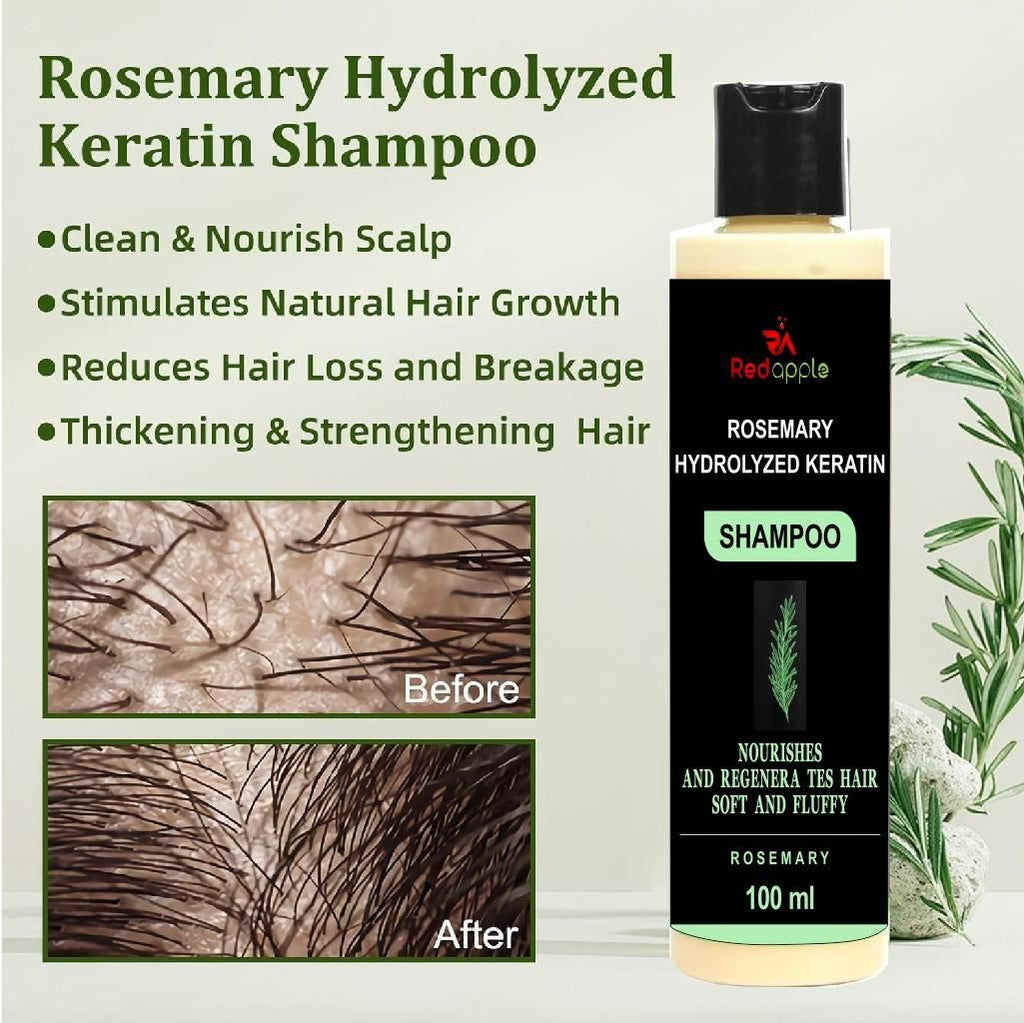 Rosemary Hydrolyzed Keratin Shampoo (Pack of 2) | Repair Damaged Hair & Reduce Breakage
