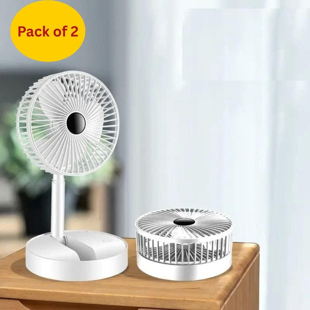 Powerful Rechargeable Table Fan – Pack of 2 | Portable USB Fans for Home & Office | Safamart