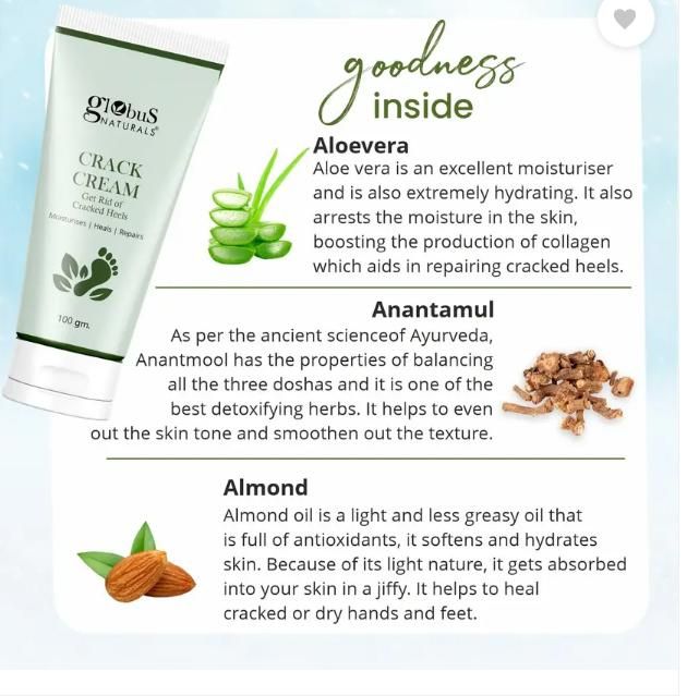 Globus Crack Cream Ayurvedic Foot Repair (Pack of 2) |